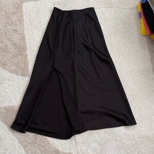 SHEIN Black Maxi Skirt with Front Slit Detail